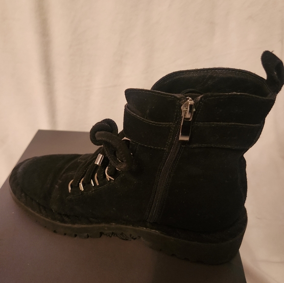 Vince Camuto Black Leather Suede Ruenalee Combat Boots Women Size 11 - Picture 8 of 11